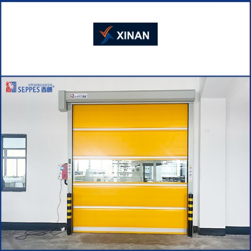 嘉兴新安包装材料车间通道安装西朗快速卷帘门