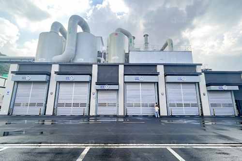 餐厨处理车间卸料口升级 西朗硬质快速卷帘门有效隔离异味