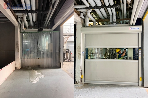 许多工厂食品车间会安装快速卷帘门