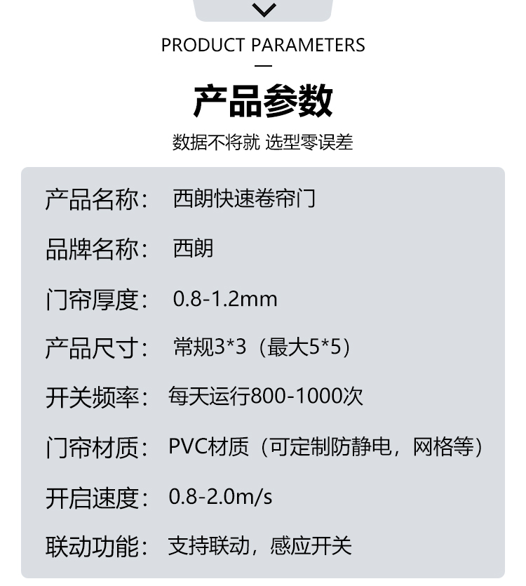 快速门产品参数