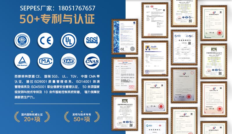西朗门业50多项专利与认证